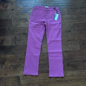 NEW Studio Blue Women's Size 27 Pink Denim Jeans Straight Leg High Waisted‎ 28"
